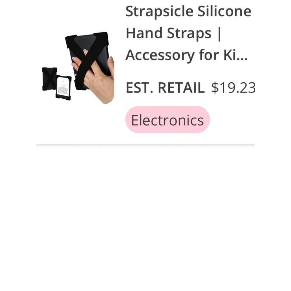 Strapsicle Silicone Hand Straps Black Large for Kindle Paperwhite Kobo E-Reader